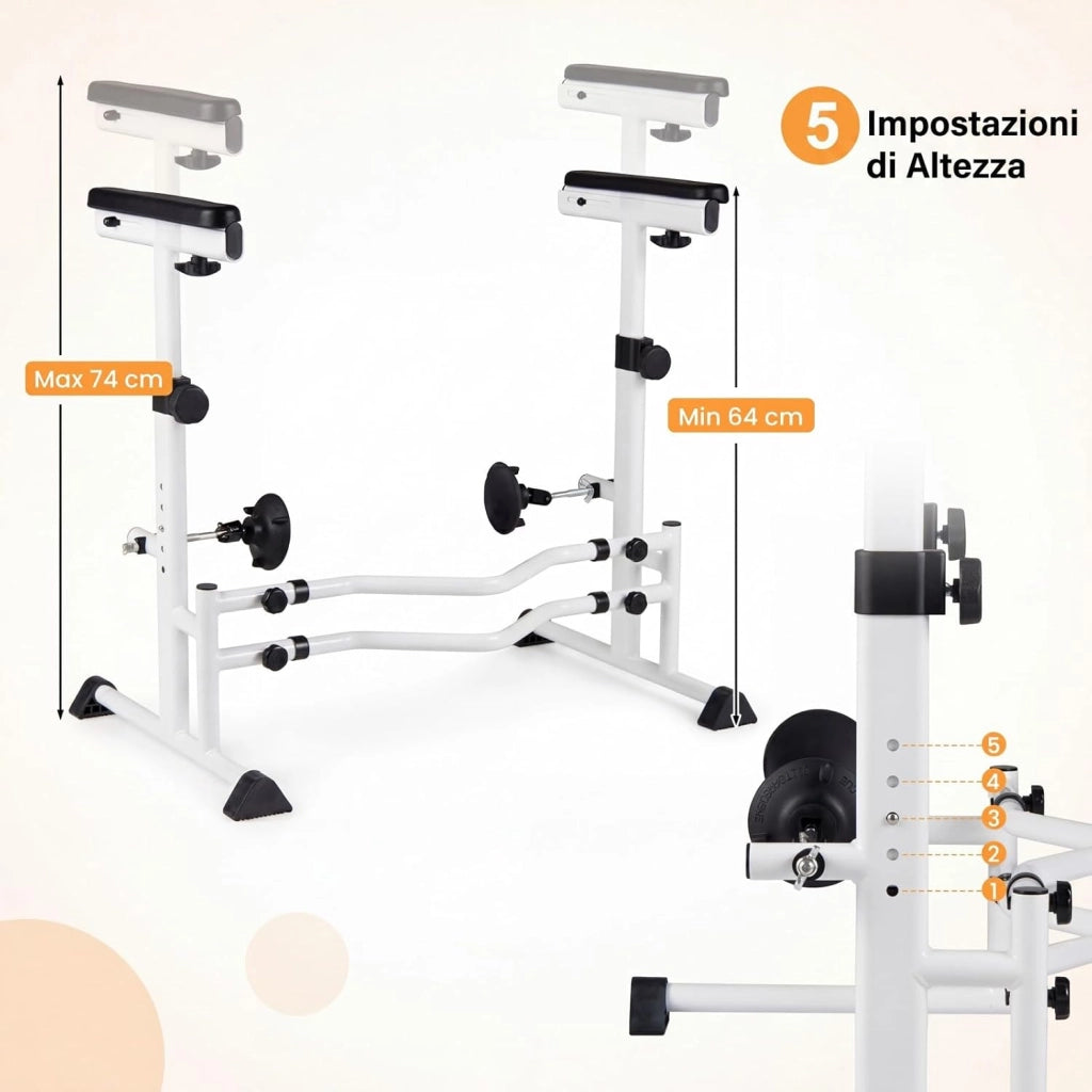 Ringhiera di Sicurezza per WC portata 136 kg, Barra Bagno Altezza e Larghezza Regolabili con Corrimano, Maniglione, Sedile Bagno Antiscivolo per Maggior Parte di WC per Anziani, Donne Incinte