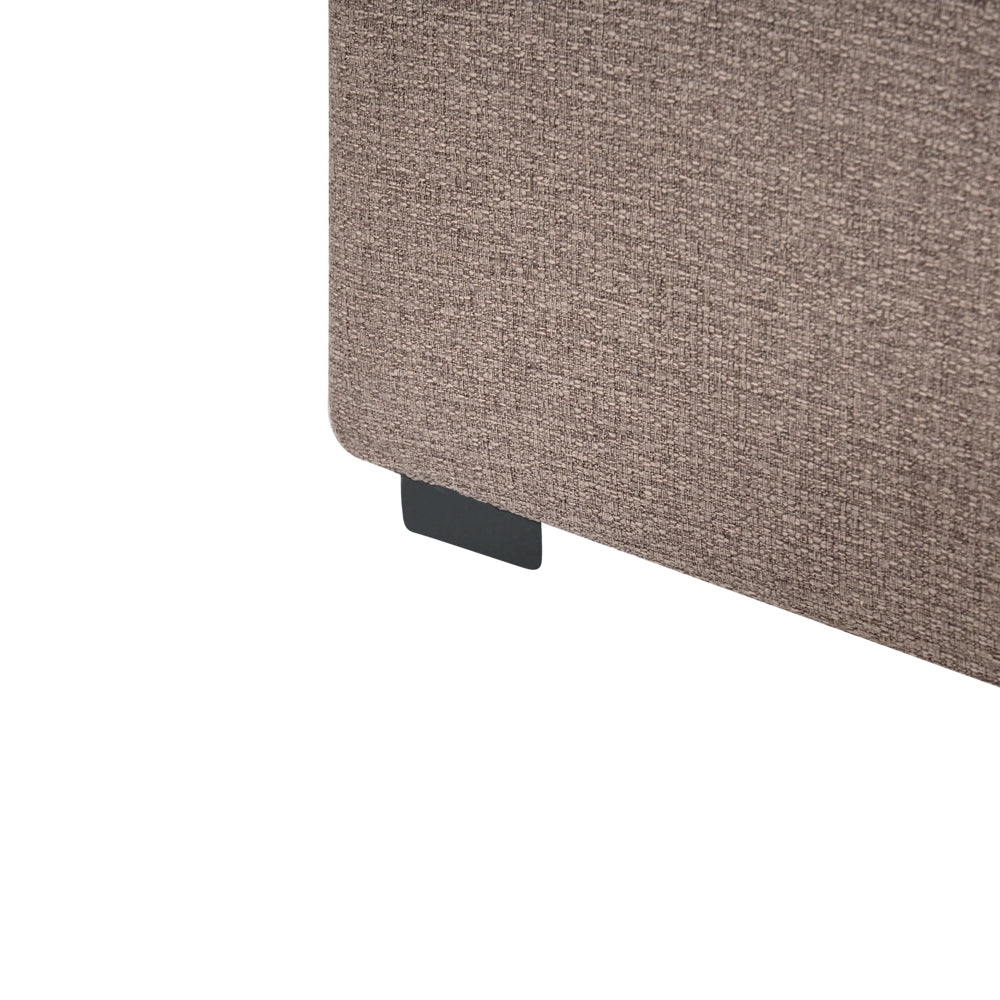 Letto matrimoniale Imbottito Tessuto tortora 180 x 200 cm Con Testiera Trapuntata