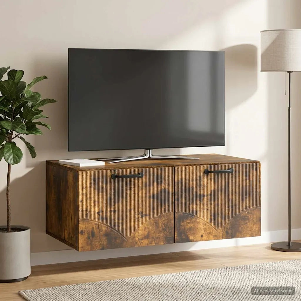 Mobile Porta TV da Muro Rovere Fumo 78,5 x 41 x 30 cm 899030