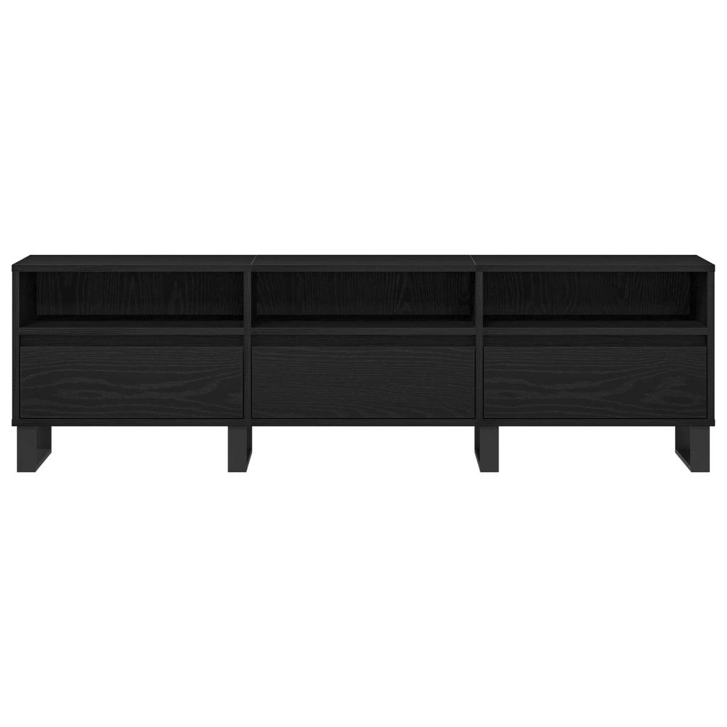 Mobile per TV Nero Rovere 150x30x44,5 cm Legno ingegnerizzato