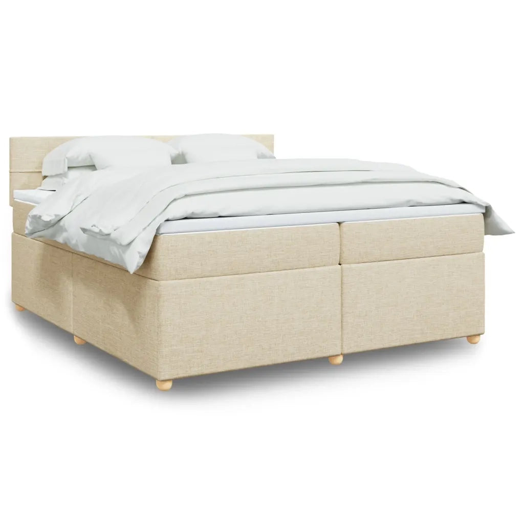 Giroletto a Molle con Materasso Crema 200x200 cm in Tessuto 3289092