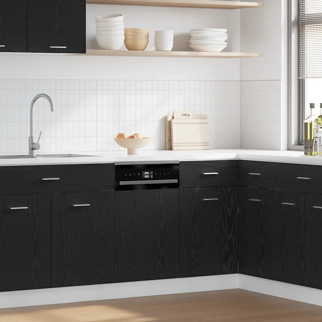 vidaXL Pannello Lavastoviglie “Lyon” Rovere Nero 45x1,5x67 cm