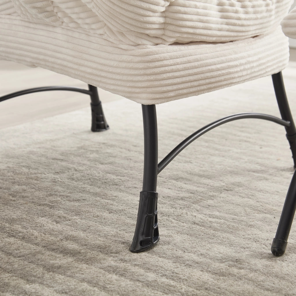 Poltrona relax con design ottomano, poltrona lounge moderna con braccioli e tasca laterale, divano imbottito per il tempo libero, poltrona da lettura