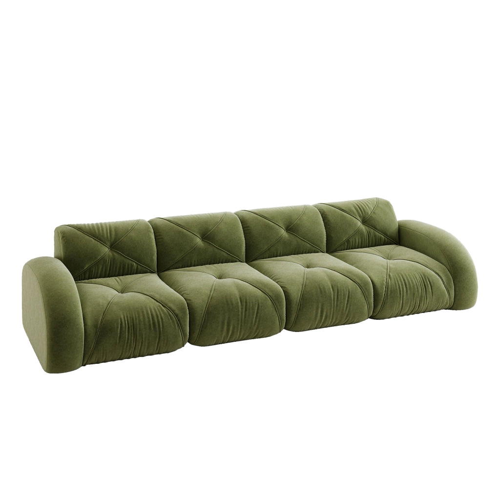 Divano Modulare 4 Posti in Tessuto Chenille ¨C Xylo ¨C Verde, Soggiorno