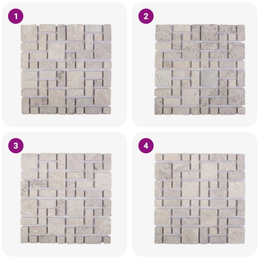 Piastrelle Mosaico Crema 30 x 30 cm Marmo 42033525