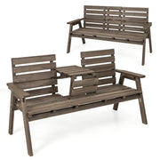 Panca da esterno con tavolo centrale pieghevole 160 x 64 x 86 cm comoda per 3 persone stile rustico legno di abete colore caffè 20_0019459