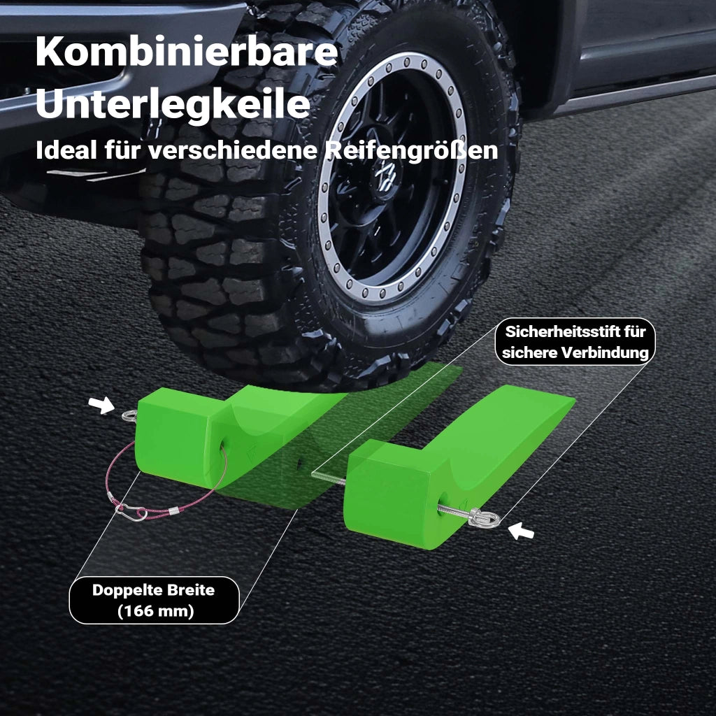 Set di 4 cunei fermaruota, ausilio di carico per servizi di soccorso stradale e trasporto auto, max 1814 kg per cuneo, in HDPE, per carri attrezzi, bisarche, rampe di carico