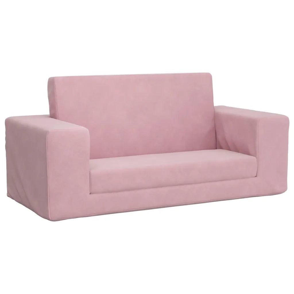 Divano letto | Sof¨¤ letto | Letto singolo per Bambini a 2 Posti Rosa in Morbido Peluche