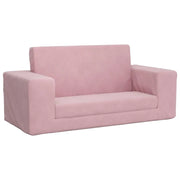 Divano letto | Sof¨¤ letto | Letto singolo per Bambini a 2 Posti Rosa in Morbido Peluche