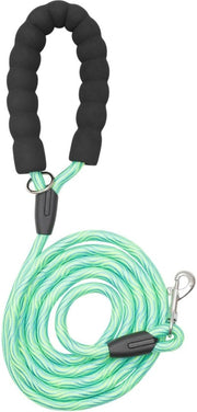 Cinturone per cani 300 cm - Manico rivestito - Filamenti riflettenti - Disegno intrecciato rinforzato - Clip girevole - Sicurezza durante la passeggiata - Cinturino per cani