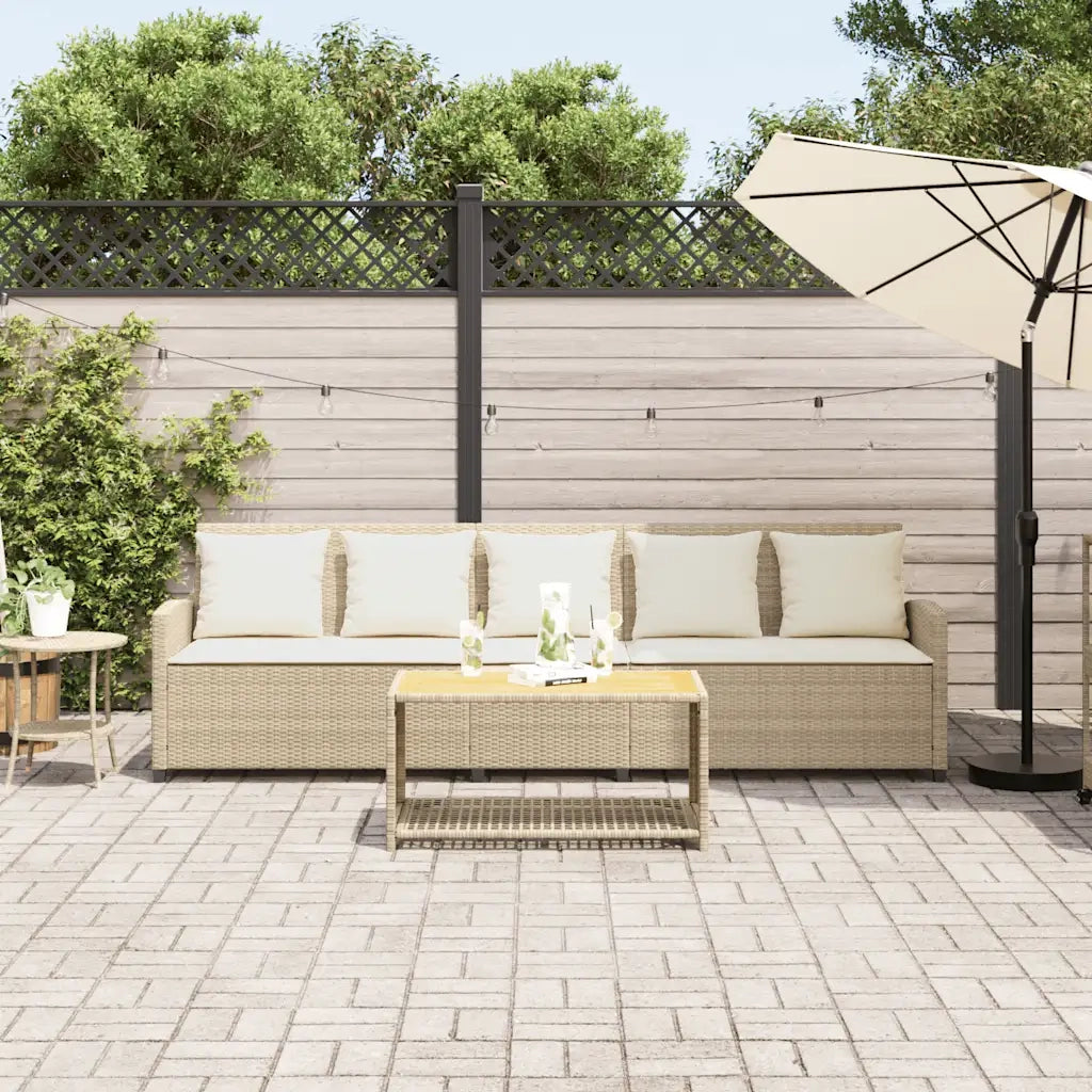 Divano da Giardino con Cuscini a 5 Posti-Sofa da Giardino-Divano da esterno Beige in Polyrattan 578873