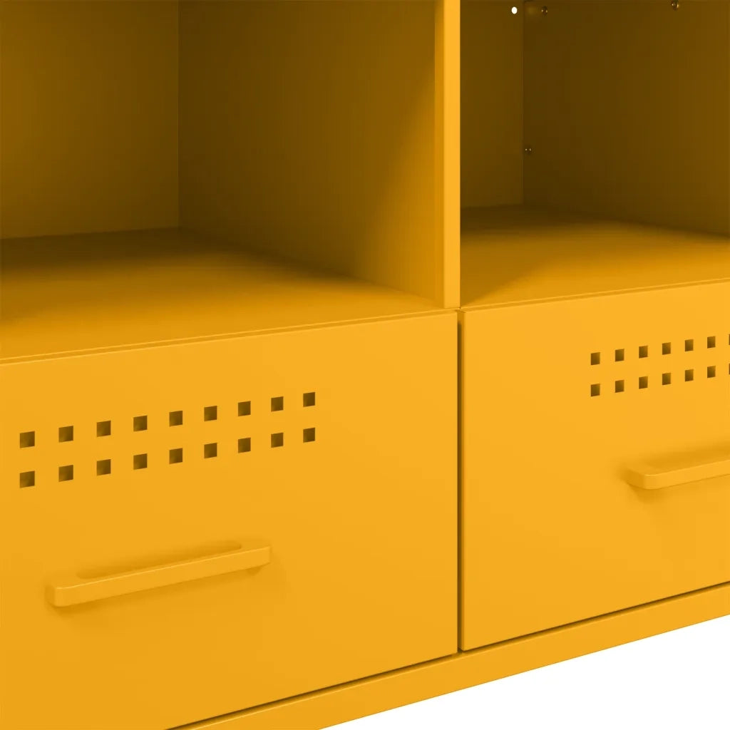 Mobili TV 2 pz Giallo Senape 68x39x50,5 cm in Acciaio 843049
