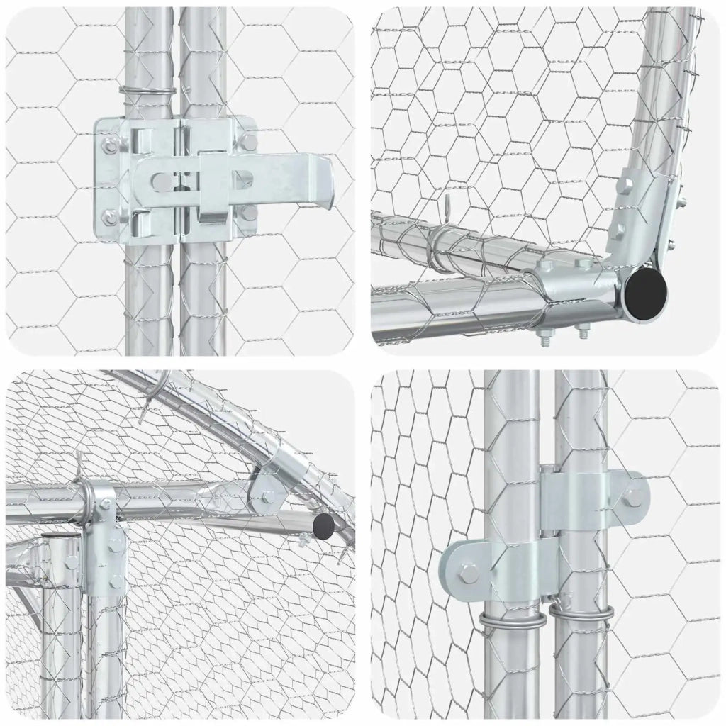 Pollaio Argento 400 x 150 x 100 cm Acciaio zincato 3434666