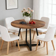 Tavolo da pranzo industriale 80 cm in MDF e metallo
