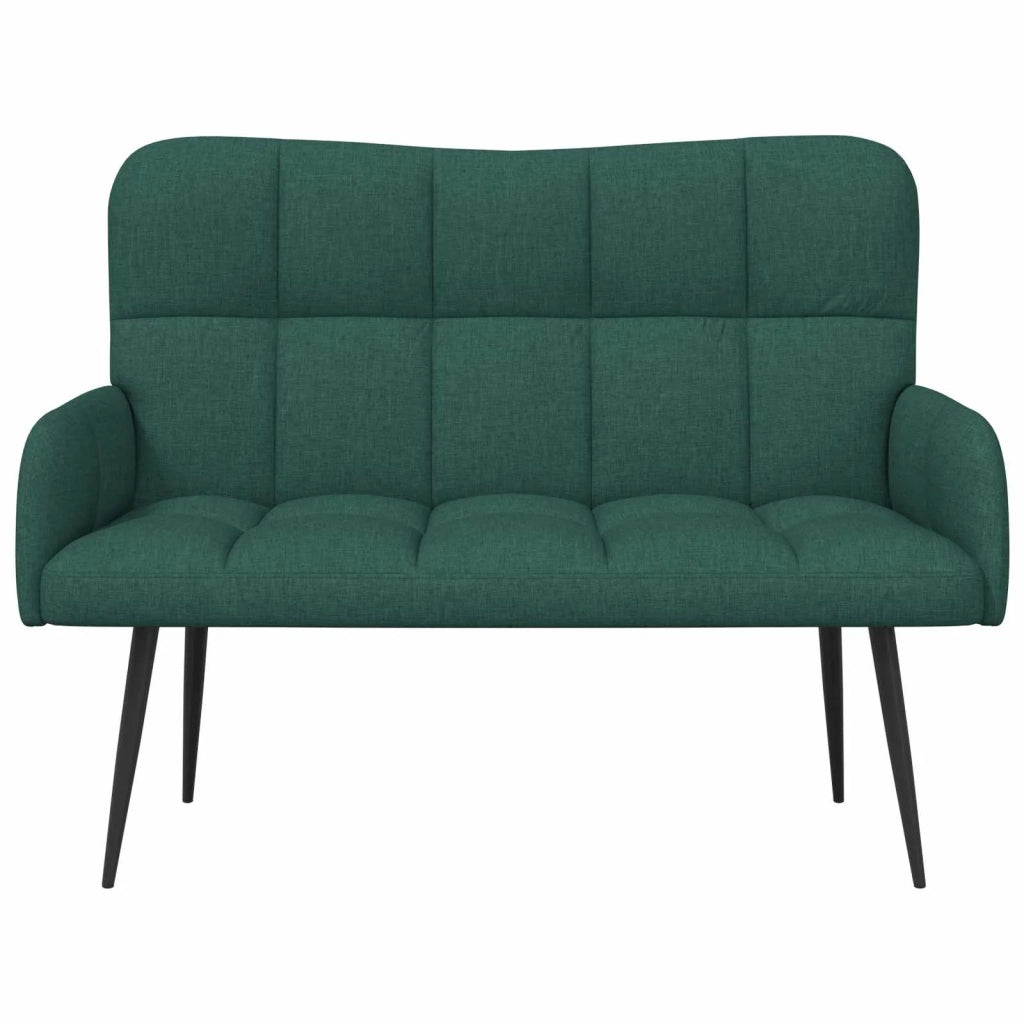 Sofa a Due Posti Verde Scuro 115 x 61 x 87 cm Tessuto