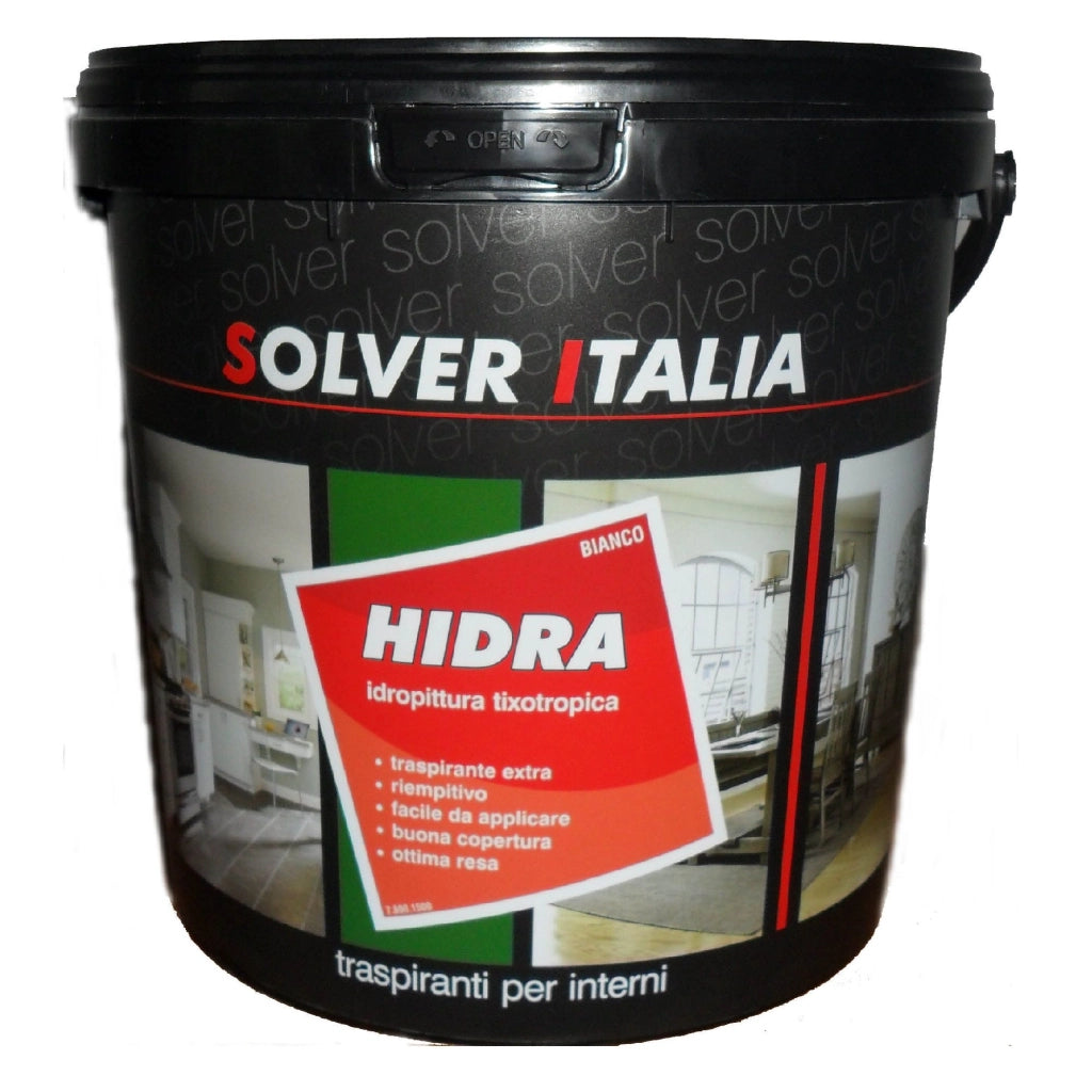 Pittura Idropittura per Interni Traspirante Bianca Murale Solver 5 LT