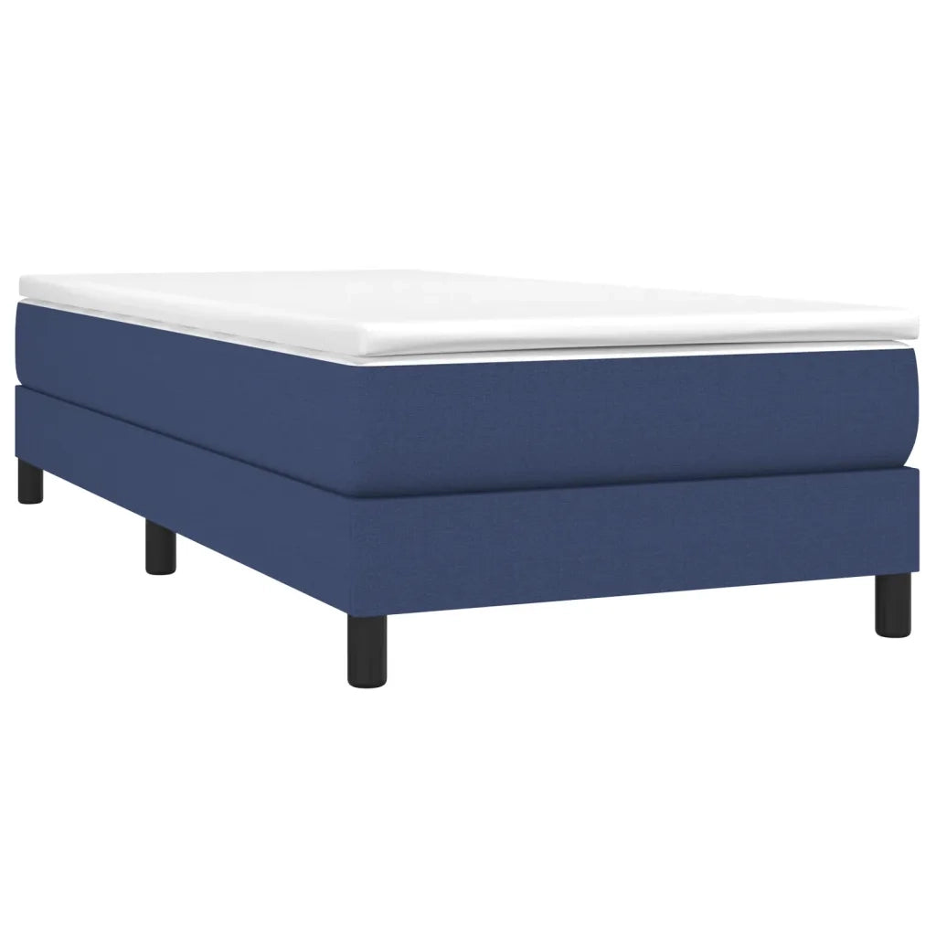 Struttura Letto a Rete a Molle-Giroletto Blu 80x200 cm in Tessuto 784989