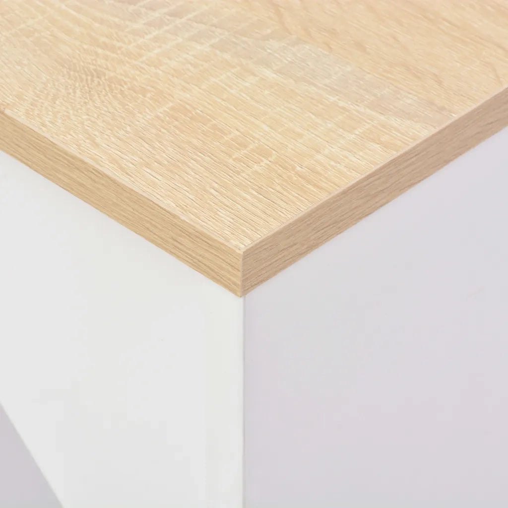 Tavolo da Bar con Scaffale Mobile Bianco 138x39x110 cm 280225