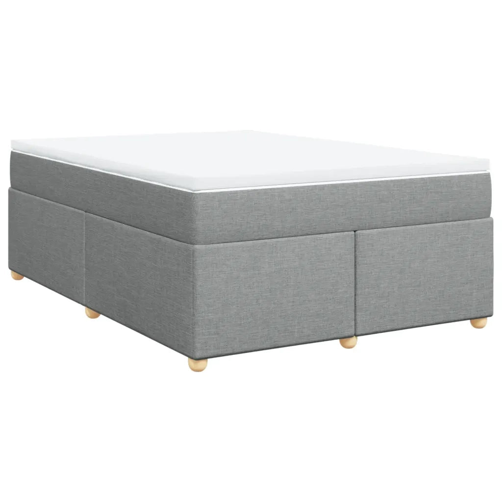 Giroletto a Molle con Materasso Grigio Chiaro 140x190cm Tessuto