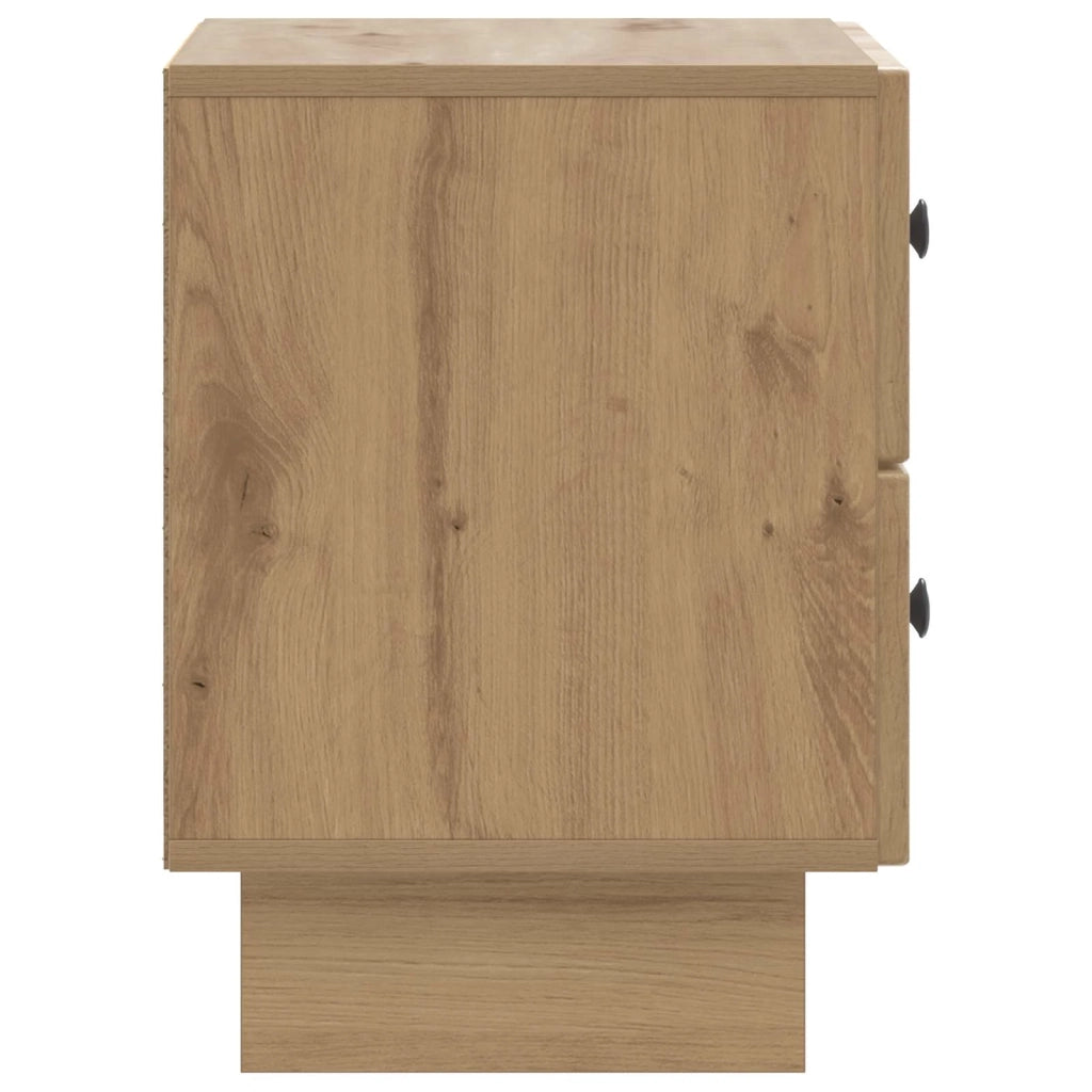 Set di 2 Comodini | Armadio da Notte | Mobiletto da notte Rovere Artigianale 43 x 34,5 x 47,5 cm