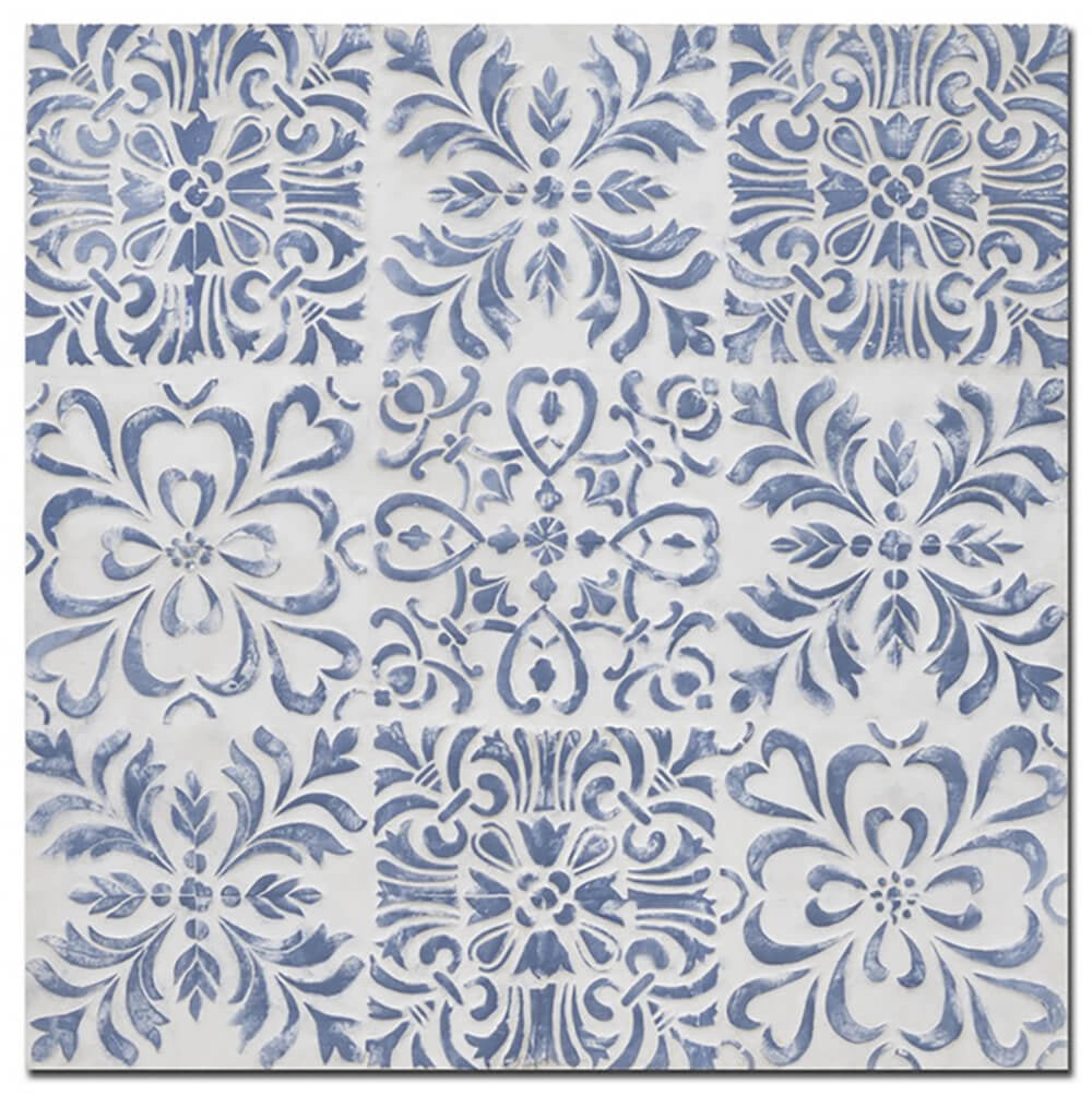 Quadro in legno blu quadro cm 80x80xh3,5