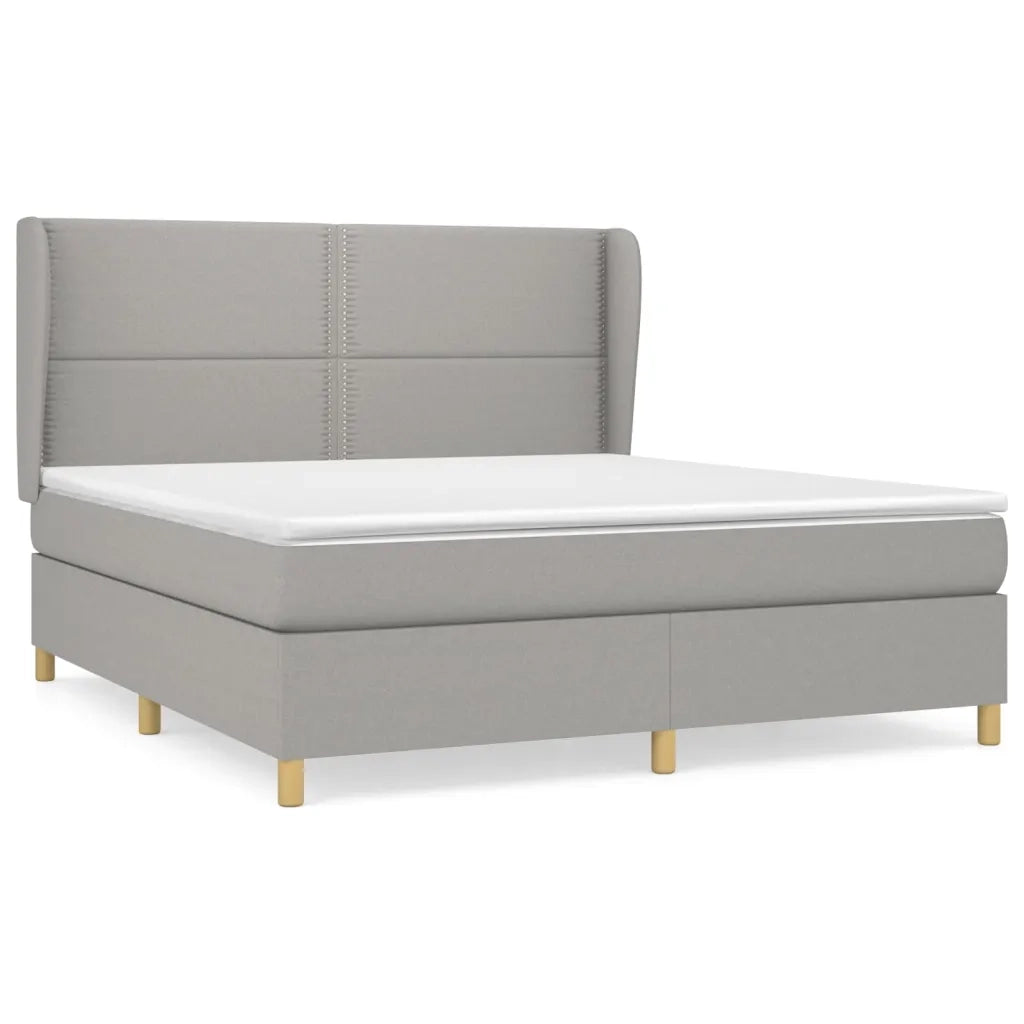 Giroletto a Molle con Materasso Grigio Chiaro180x200 cm Tessuto 3128461