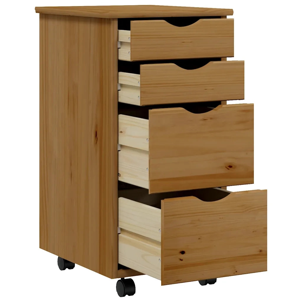 Armadietto Rotante con Cassetti MOSS ambra Legno Massello Pino 355903