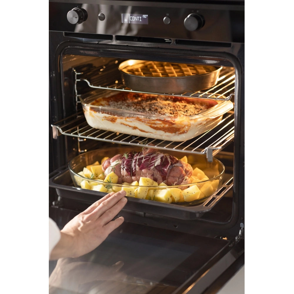 Franke fmy98pbk forno da incasso 60 cm elettrico multifunzione pirolitico, colore nero, classe energetica a+, volume 73lt