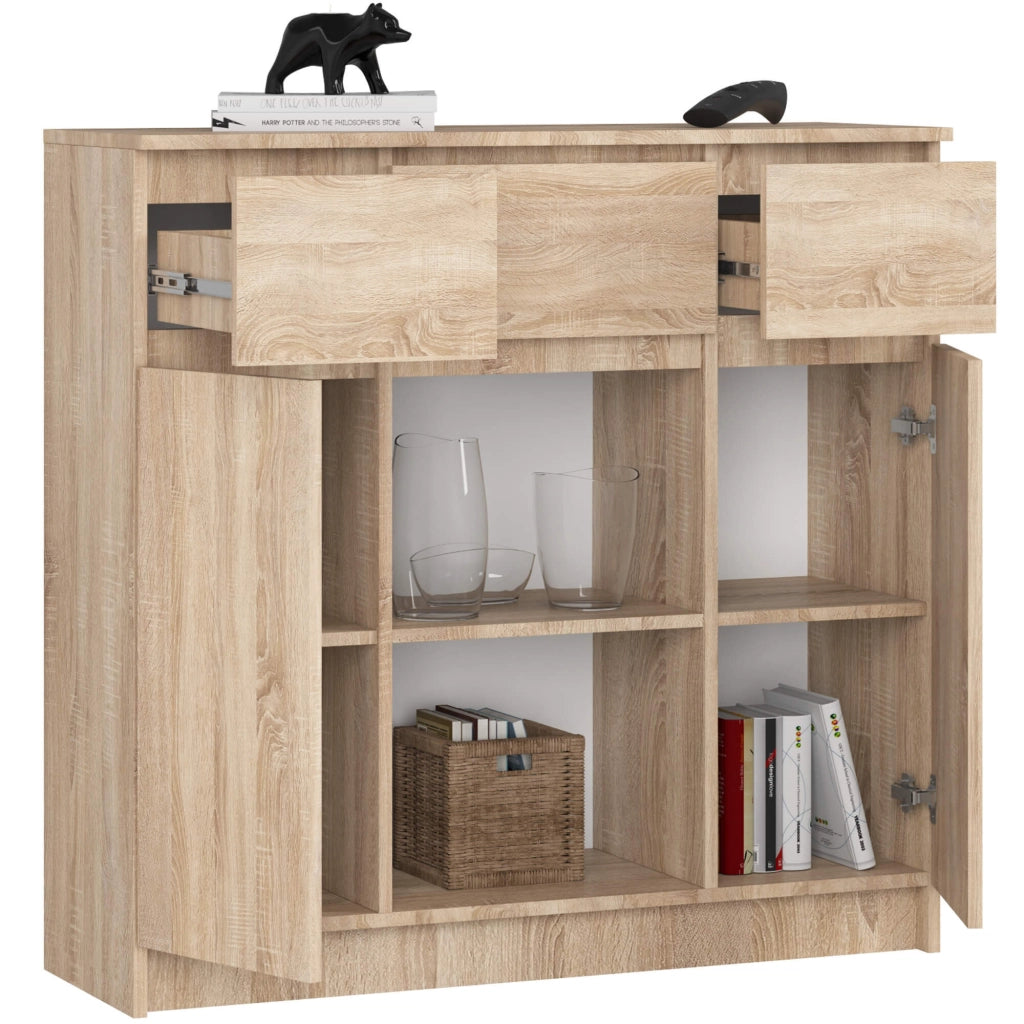 Cassettiera AKORD K100 Quercia Sonoma 101 cm 2 ante 3 cassetti 101x35x98 cm