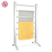 Scaldasalviette elettrico 53 x 86 cm riscaldamento rapido e costante moderno alluminio argento decorativo 20_0013337