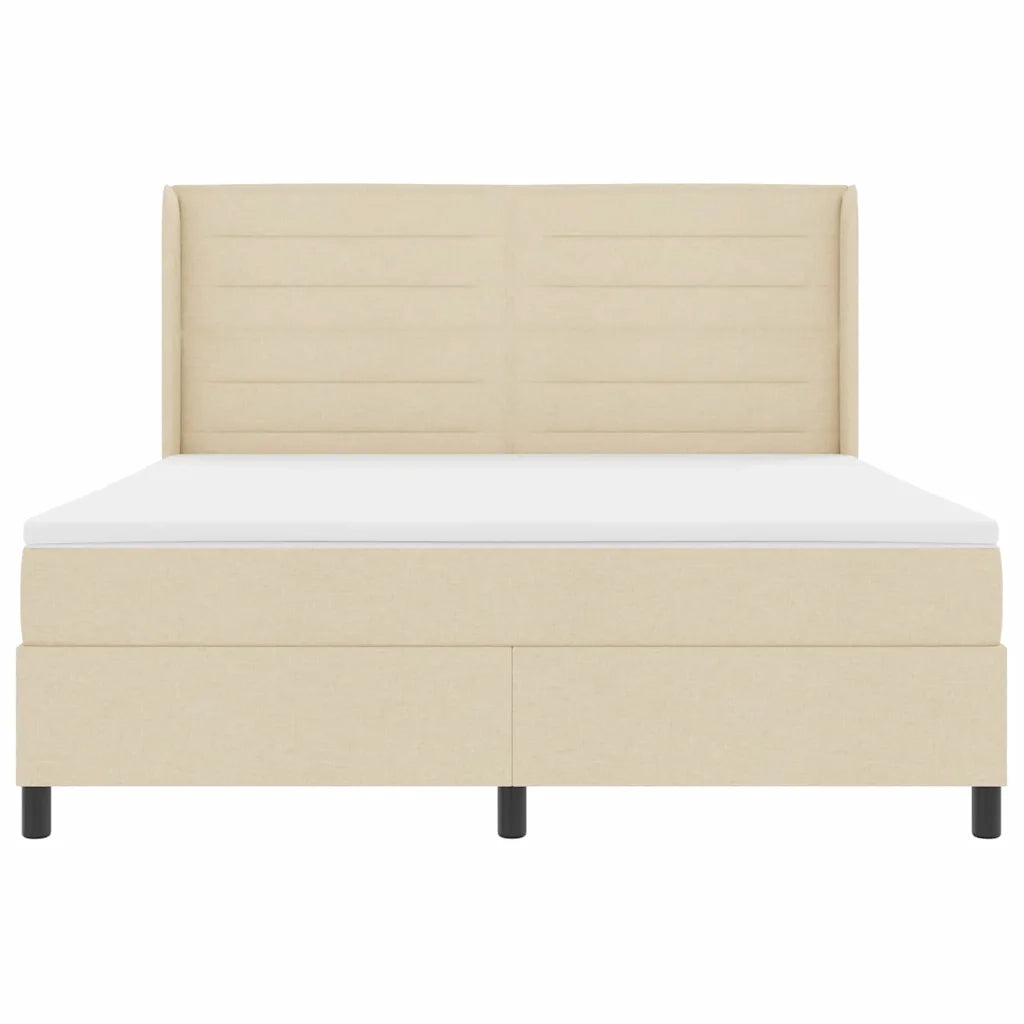 Letto a Sorgente LED con materasso Crema 180 x 200 cm Tessuto 3343460