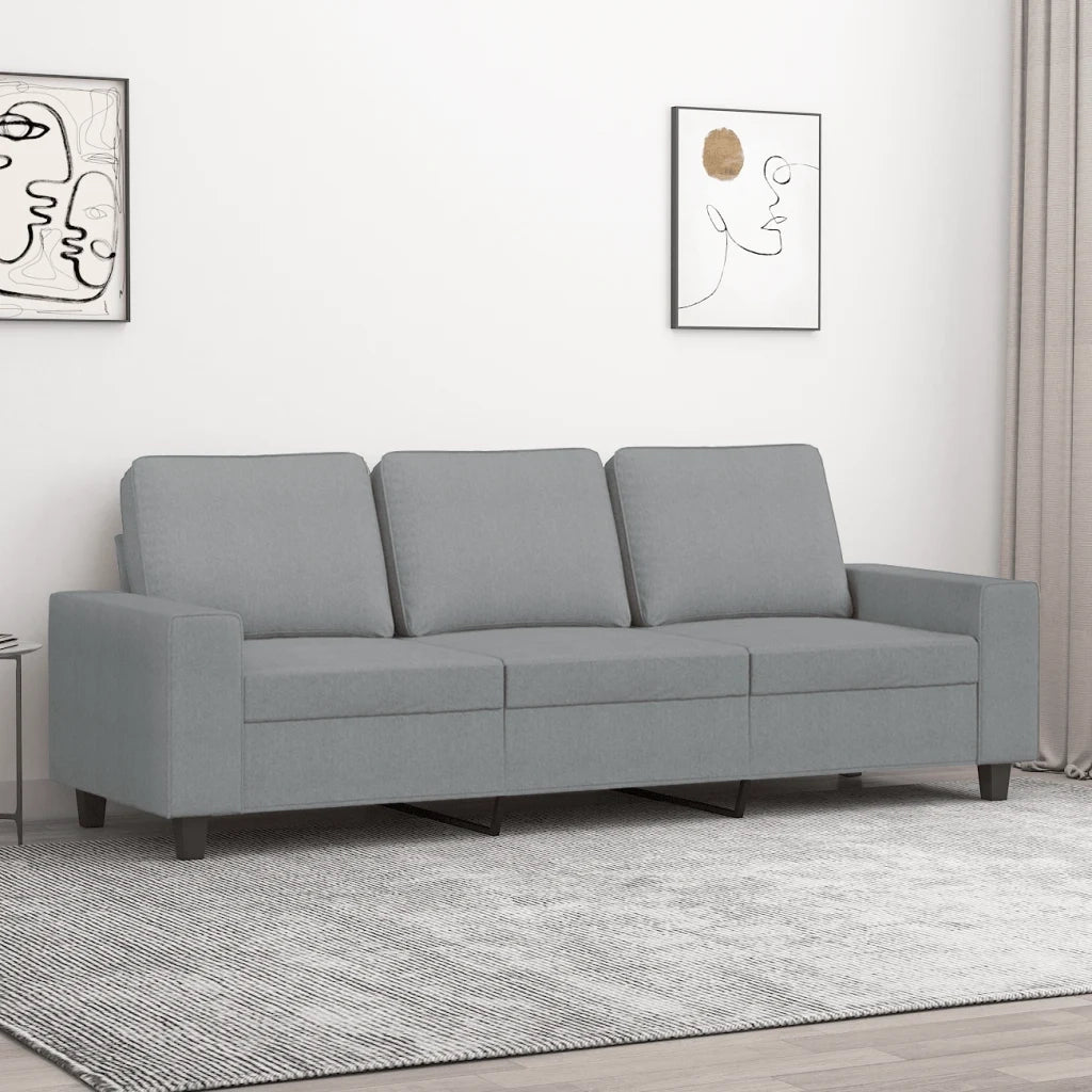 Divano | Divano da soggiorno | Sofa a 3 Posti Grigio Chiaro 180 cm in Tessuto
