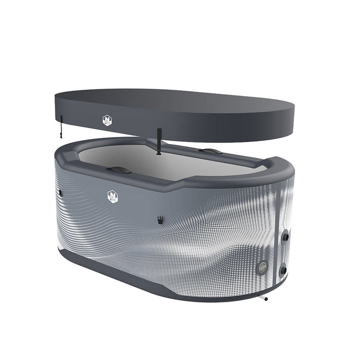 Piscina in Drop Stitch per Bagni di Ghiaccio 170x92x67A cm NetSpa Jarvi Grigio