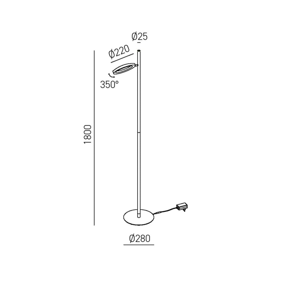 Lampada da terra GPIA31 Arancio Bruciato 25W LED 1391lm 3000K Dimmerabile Push _ Gealuce