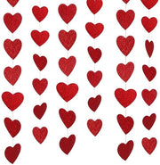 Decorazione d'Arte 6 Pezzi - Slinga a Cuore Rosso - Decorazione Romantica - San Valentino - Matrimonio - 2m Lunghezza - Decorazione per Cuore