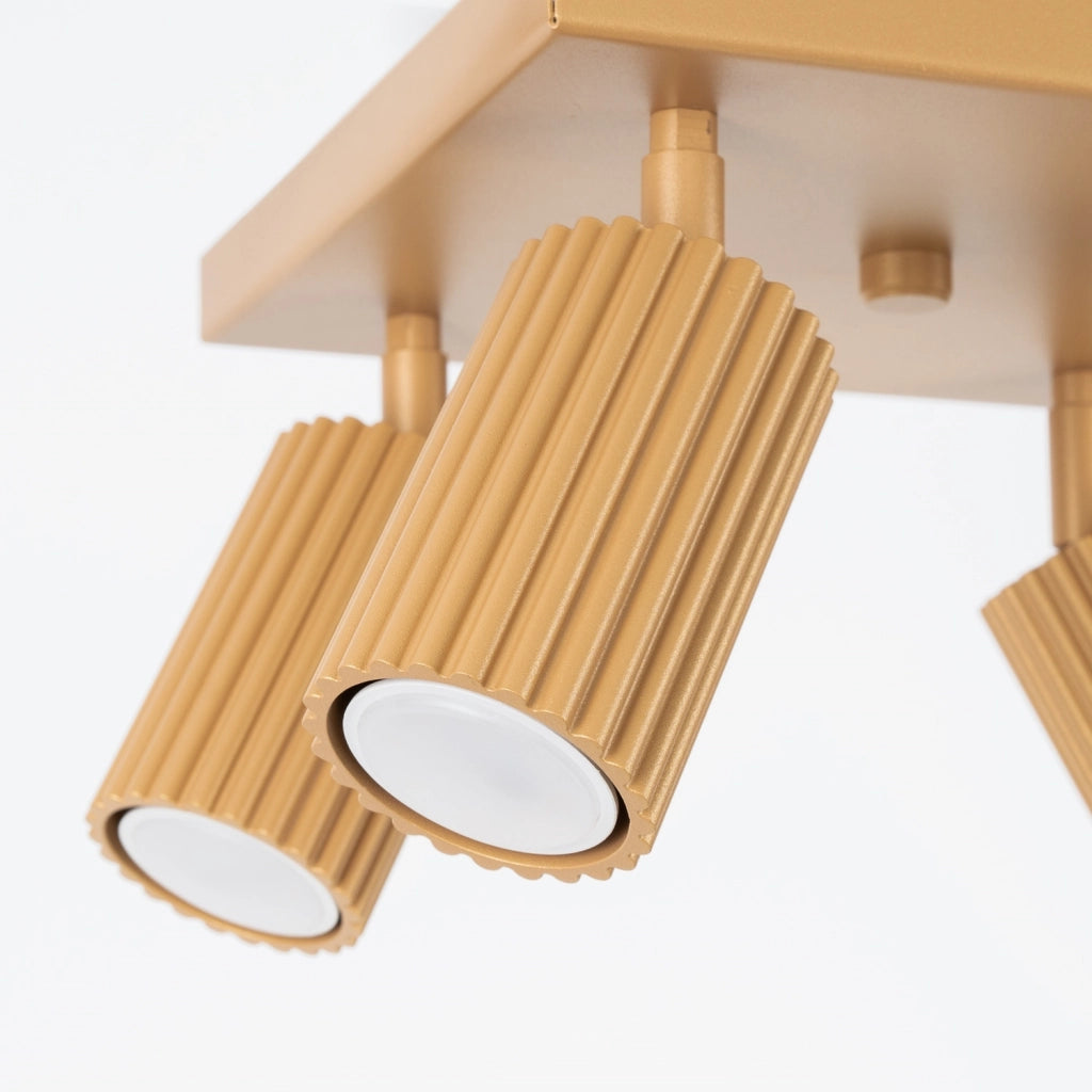 Plafoniera moderna oro quadrata 25 cm 4xGU10 GRAVIO