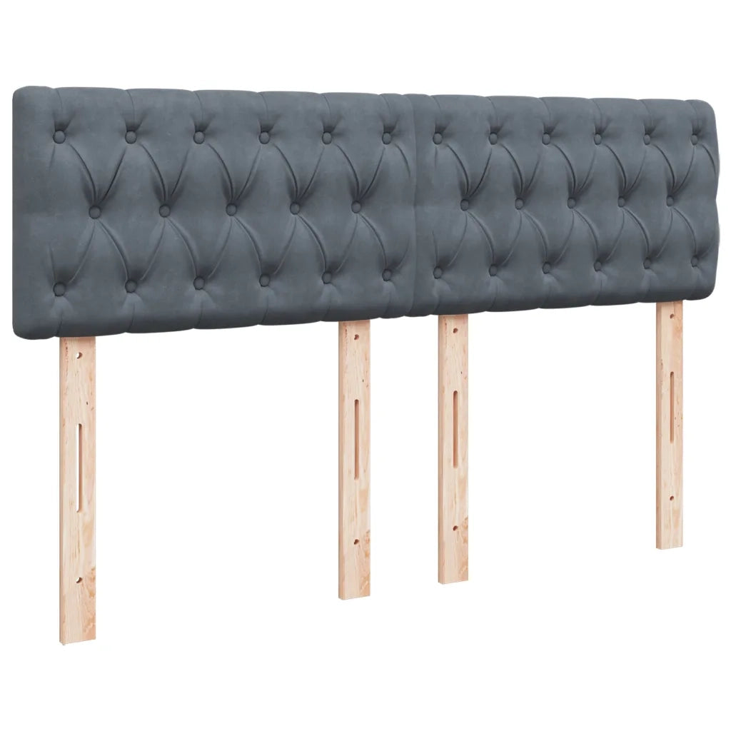 vidaXL Giroletto a Molle con Materasso Grigio Scuro 160x200 cm Velluto