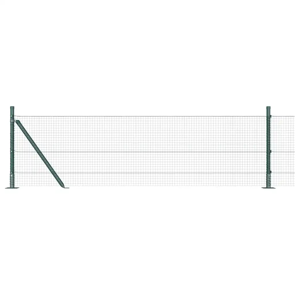 vidaXL Recinzione con pali. Verde 0.6 x 50 m Acciaio