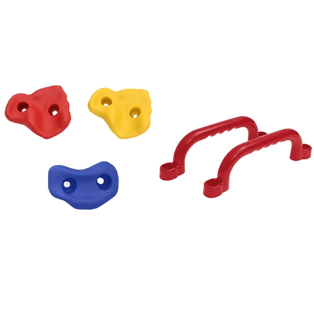 Seggiolini Altalena 2 pz con Pietre Arrampicata Blu Polietilene 91032