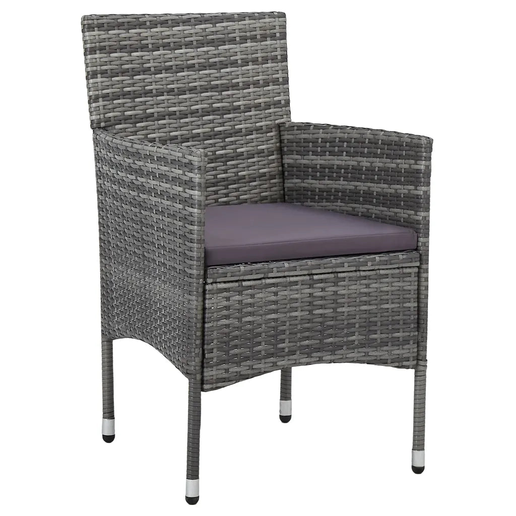 Sedie da Pranzo per Giardino 2 pz | Sedie da Esterno in Polyrattan Grigio