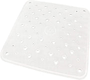 Tappeto Doccia Vasca Bagno Ruvido con Ventose Antiscivolo Profumato 53x53 cm Bianco