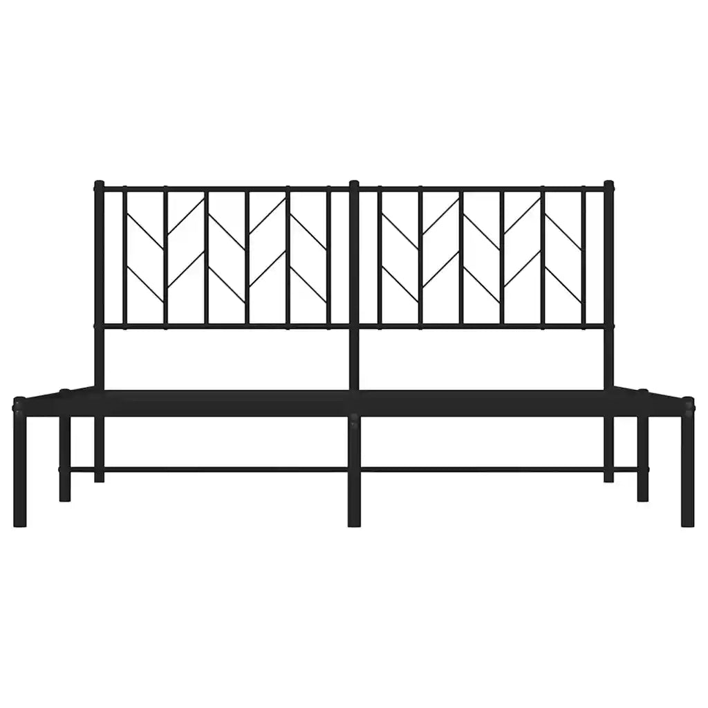 vidaXL Giroletto con Testiera in Metallo Nero 150x200 cm