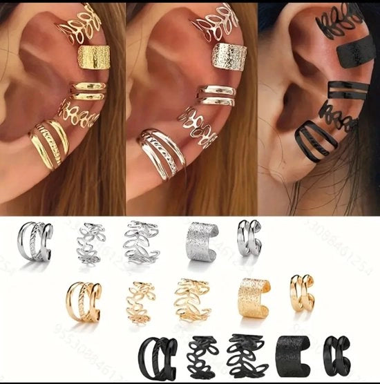 Set di orecchini da 15 pezzi senza forature