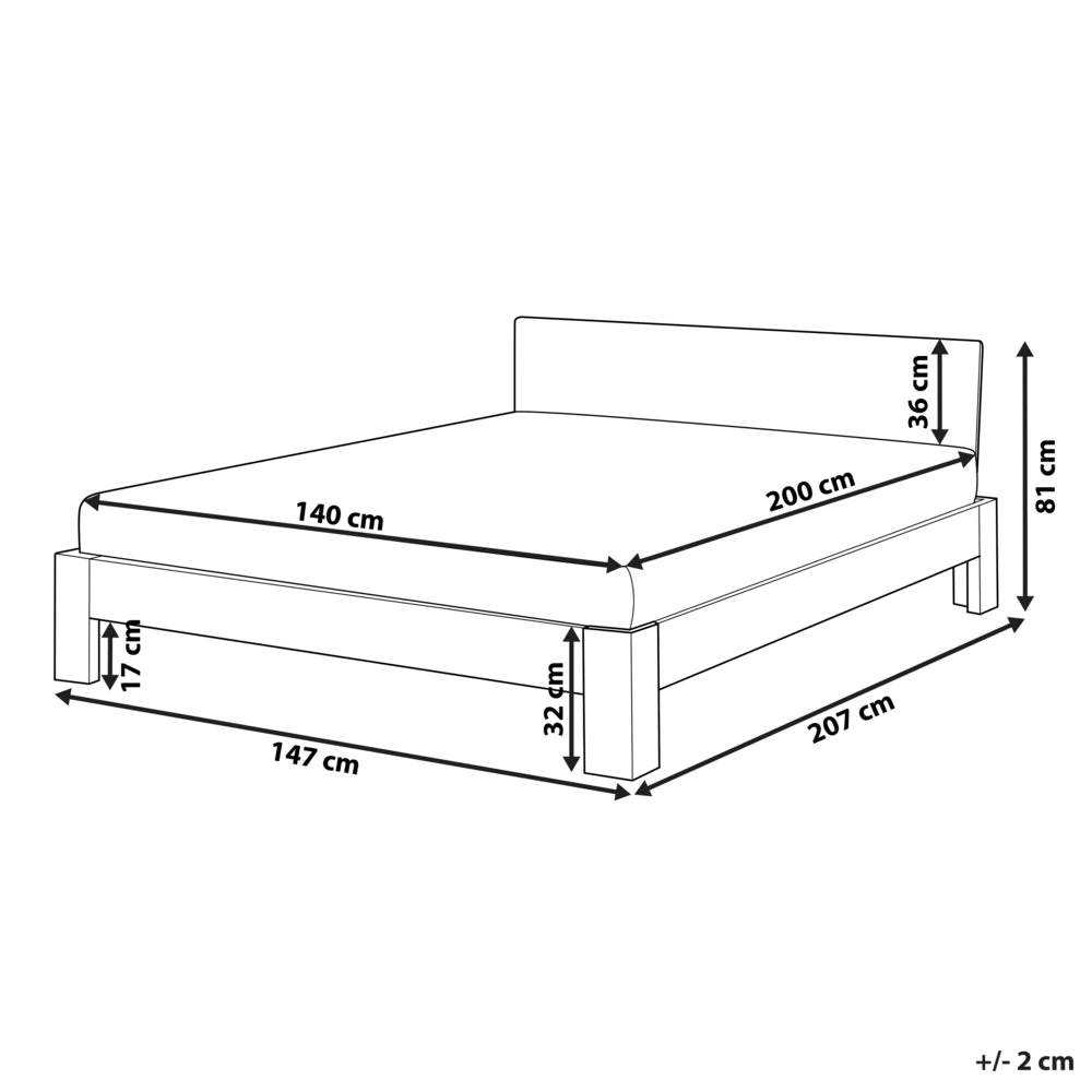 Letto in legno di pino bianco matrimoniale 140 cm 6 testiera a doghe minimalista