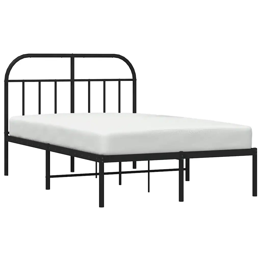 Giroletto con Testiera-Struttura Letto con testiera in Metallo Nero 120x200 cm 394466