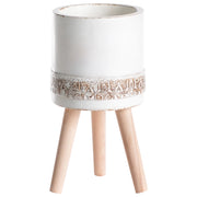 Vaso per piante bianco sporco MgO in stile antico per interni e per esterni
