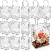 15 scatole di regalo trasparenti in PVC con manico, scatole di regalo, borse in plastica riciclabili, carta di confezione per piccoli oggetti, borse, sacchetti per dolci per Natale, regali di festa, matrimoni, compleanni