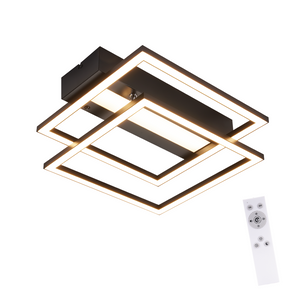 ZMH Lampada da soffitto LED 42W nera dimmerabile telecomando per cucina camera letto