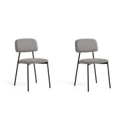 Set 2 sedie da pranzo Hispanohogar ferro e tessuto grigio 80×46×50 cm