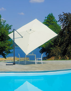 Ombrellone Decentrato da Giardino 3x3m California in Alluminio e Poliestere Ecrù